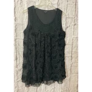 Panilli Size Medium Black Lace Bodice Overlay Tank